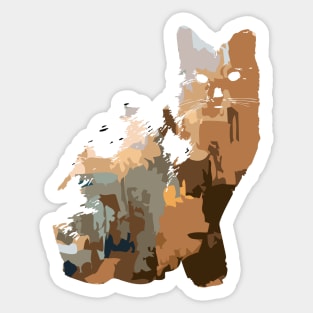 POTTER CAT IN ABSTRACT STYLE Sticker